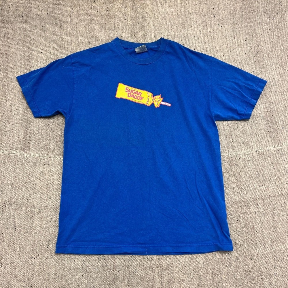 Vintage‎ Sugar Daddy Candy Shirt Mens Large Blue 1990s